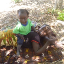 Ba Agatha, aka Ba Angata, aka Bana Brenda, aka Banakulu Ino, with her 2-year-old daughter, Gracious, aka Gile.