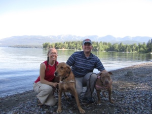 Me, Lee, Basil (left) and Roxy during a visit to Montana in 2011.