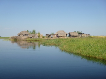 Grass homes in the Zambezi Floodplain.