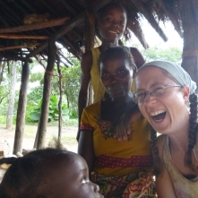 Hangin' out with some of my favorite people in Mfuba: Bwalya, Ba Agatha, and Gile (looking up from the corner).