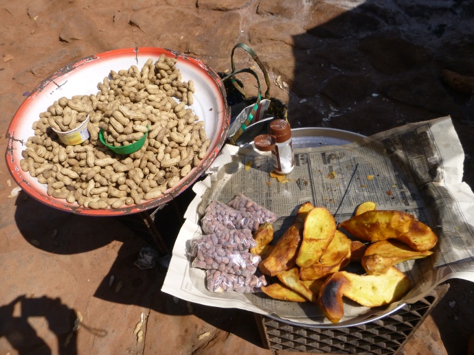 Groundnuts and fried sweet potatoes: my favorite street food.