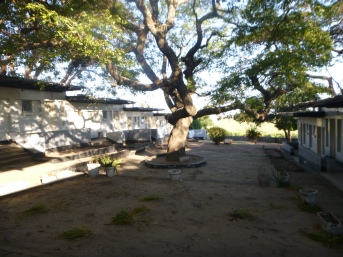 Courtyard of the run-down Lyambai Hotel - once a fancy lodge that hosted government officials from all over the country.