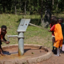 Newly installed in October 2013, Mfuba's first borehole is still an exciting new development.