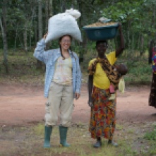 Me and Ba Lister carrying groundnuts from my field.