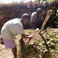 Bwalya and Boyd making compost.