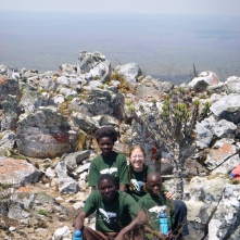 Mfuba Village at the top! Cynthia and me are in the back, Ba Allan and Stephen up front.