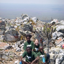 Mfuba Village at the top! Cynthia and me are in the back, Ba Allan and Stephen up front.