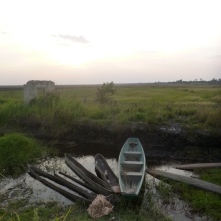 Fishing boats along a canal in Nsombo, on the marshy eastern edge of Lake Bangweulu.