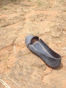 One left-behind shoe. Photo courtesy of Cody Heche.